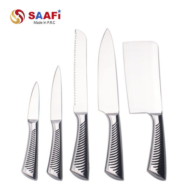 Bộ dao nh&agrave; bếp bằng th&eacute;p kh&ocirc;ng gỉ c&oacute; tay cầm rỗng - Dao đầu bếp, b&aacute;nh m&igrave;, dao phay v&agrave; dao tiện &iacute;ch