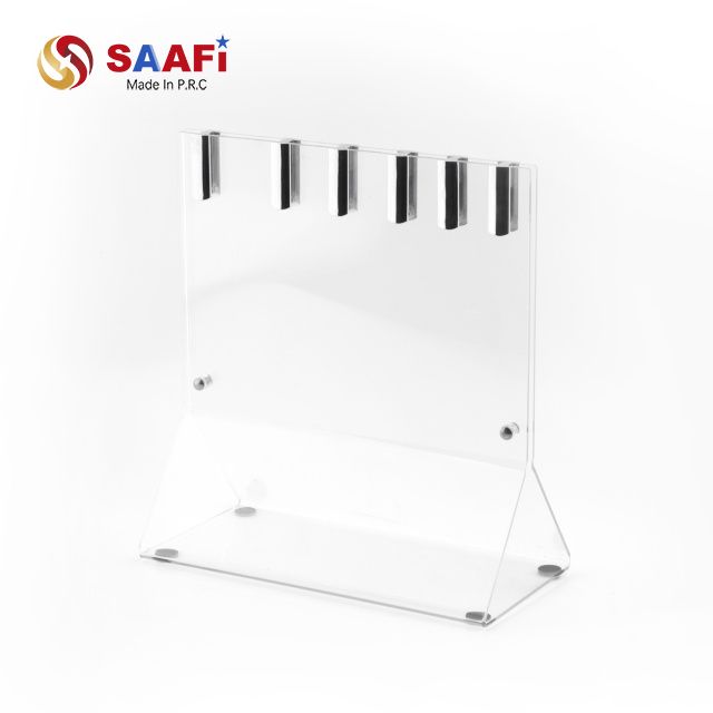 Suporte de bloco de faca magn&eacute;tico acr&iacute;lico transparente – Suporte de faca transparente moderno para armazenamento de cozinha