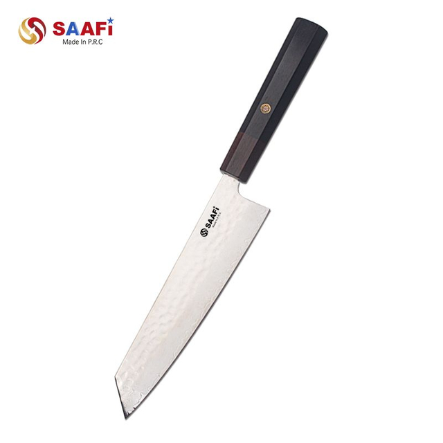 Cuchillo de chef Kiritsuke martillado con mango de madera - Cuchillo de cocina multiusos de acero inoxidable estilo japon&eacute;s