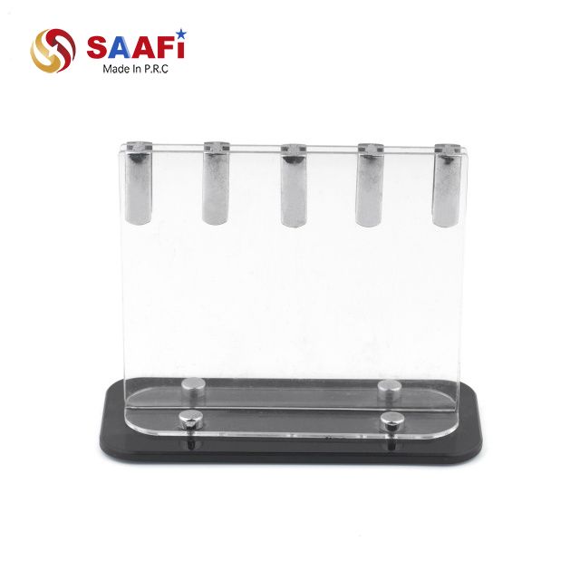 Klarer Acryl-Messerblockst&auml;nder – Transparenter magnetischer K&uuml;chenmesserhalter f&uuml;r 4 Messer