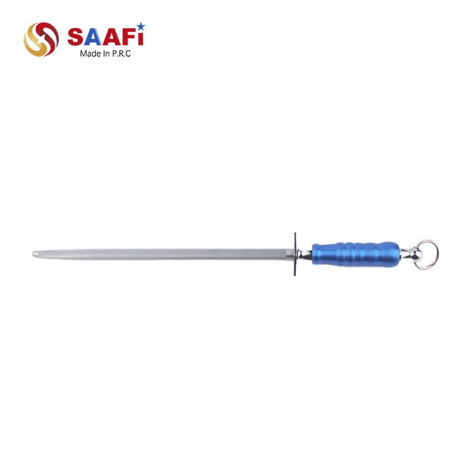 Matibay na Stainless Steel Honing Rod na may Ergonomic Blue Handle – Knife Sharpening Steel para sa mga Chef