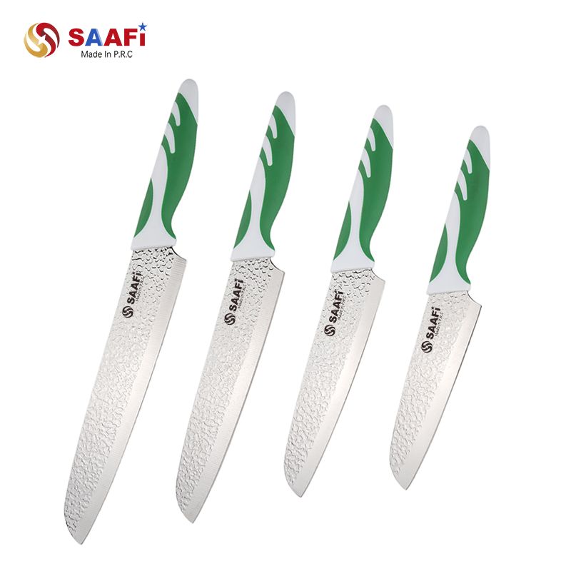 Conjunto de facas de cozinha com acabamento martelado, facas de chef de a&ccedil;o inoxid&aacute;vel com cabo ergon&ocirc;mico antiderrapante