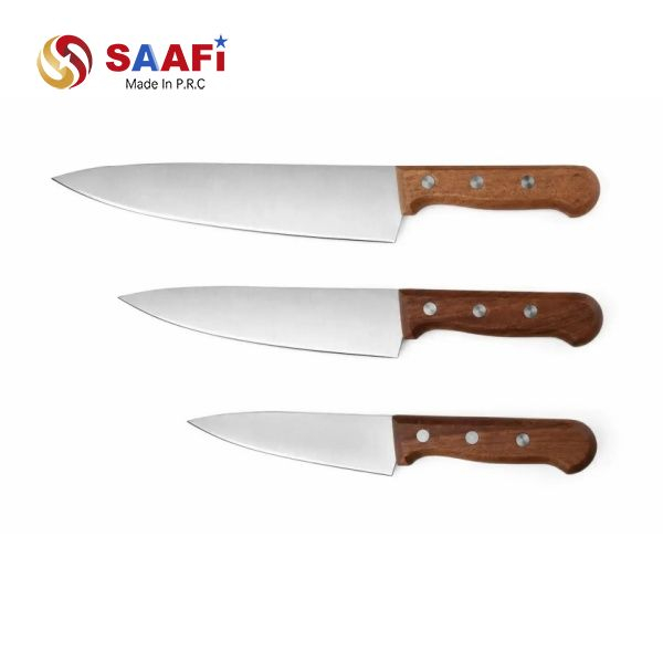 Cuchillo de cocina de acero inoxidable con mango de madera para venta al por mayor y OEM